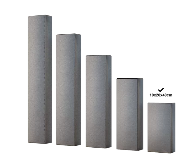 Polbruk Hestra 2 szara – wizualizacja rodziny wysokości palisad, wariant 40 cm