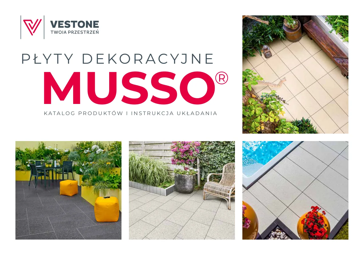Okładka katalogu płyt dekoracyjnych VESTONE MUSSO® 2025