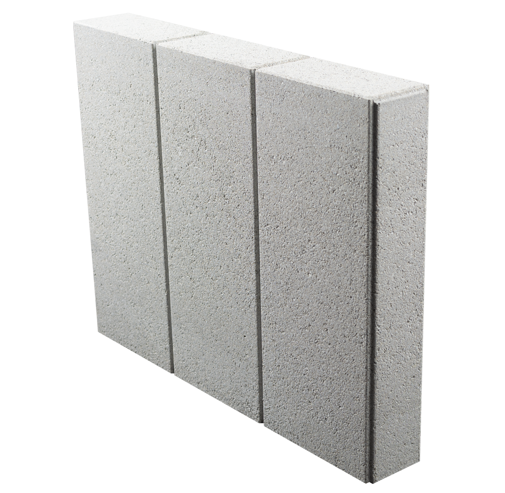 Settline RANDO GRANDE Granitowobiały – próbka jasnego betonowego elementu palisadowego o wysokości 40 cm